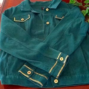 Dark greens jean jacket by Astro size 16